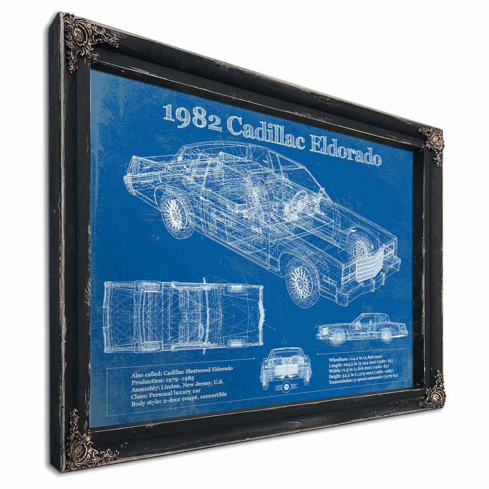 1982-1983 Cadillac Eldorado Vintage Blueprint Auto Print