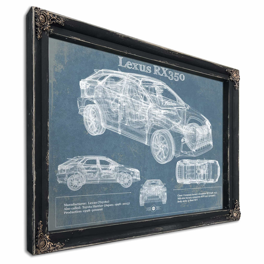 Lexus Rx350 Vintage Blueprint Auto Print