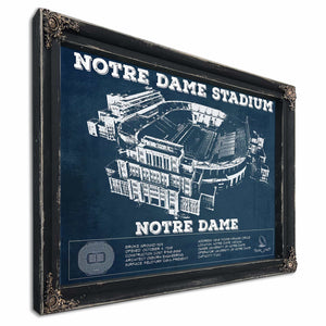 Notre Dame Stadium Vintage Art Blueprint
