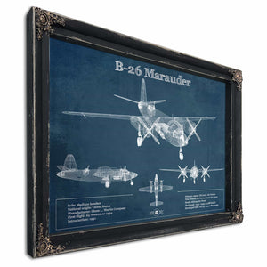 Martin B-26 Marauder - Medium Bomber Vintage Aviation Blueprint Print