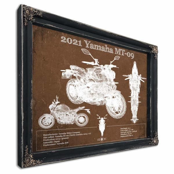 2021 Yamaha Mt 09 Vintage Blueprint Auto Print