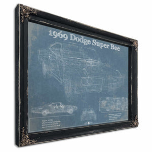 1969 Dodge Super Bee Blueprint Vintage Auto Print