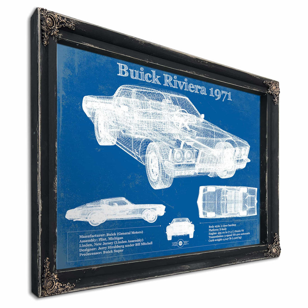 1971 Buick Riviera Blueprint Vintage Auto Print