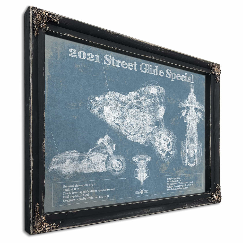 2021 Street Glide Special Blueprint Motorcycle Patent Print