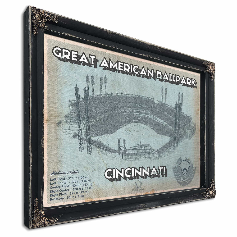 Cincinnati Reds Great American Ballpark Seating Chart - Vintage Baseball Fan Print