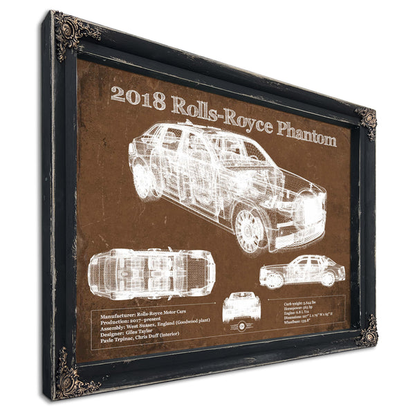2018 Rolls Royce Phantom Vintage Blueprint Auto Print