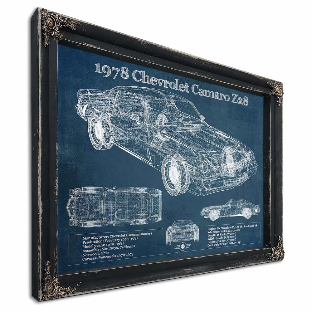 1978 Chevrolet Camaro Z28 Blueprint Vintage Auto Patent Print