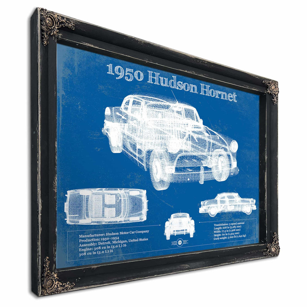 1950 Hudson Hornet Vintage Blueprint Auto Print