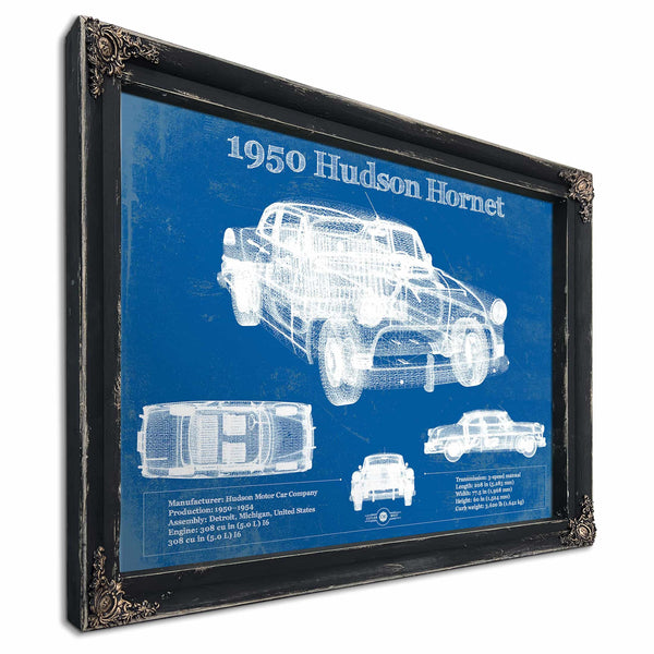 1950 Hudson Hornet Vintage Blueprint Auto Print