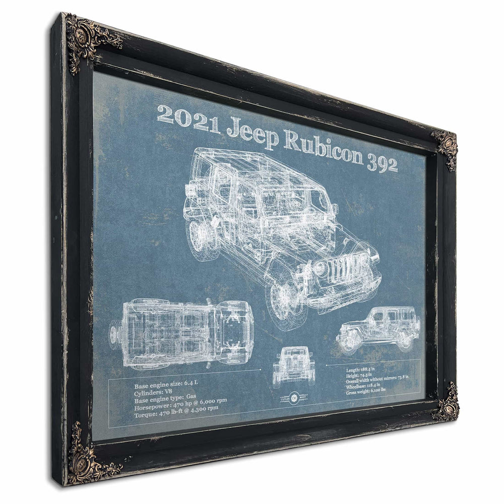 2021 Jeep Rubicon 392 Blueprint Vintage Auto Print