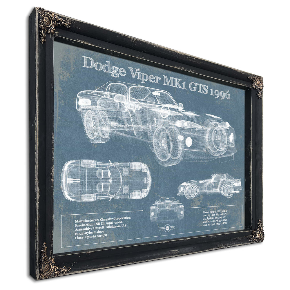 Dodge Viper Vintage Blueprint Auto Print