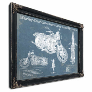 Harley-Davidson Sportster Iron 883 2016 Blueprint Motorcycle Patent Print
