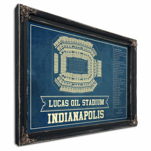 Indianapolis Colts Lucas Oil Stadium Blueprint - Vintage Football Print