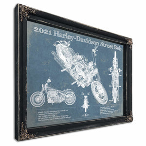 2021 Harley-Davidson Street Bob 114 Blueprint Motorcycle Patent Print