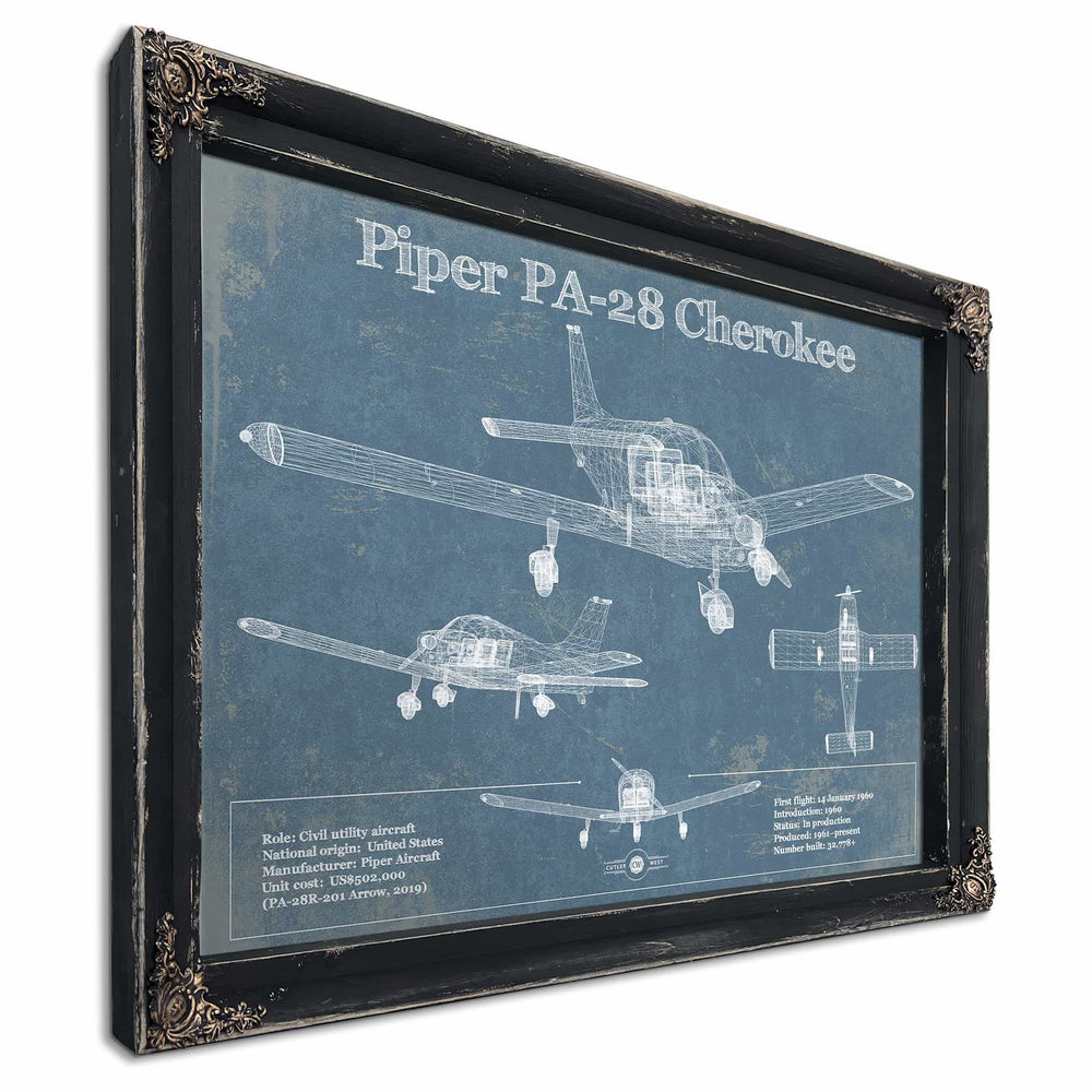 Piper PA-28 Cherokee Original Blueprint Art