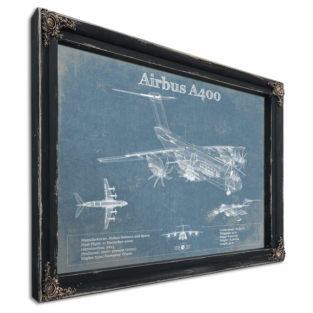 Airbus A400 Vintage Aviation Blueprint Print