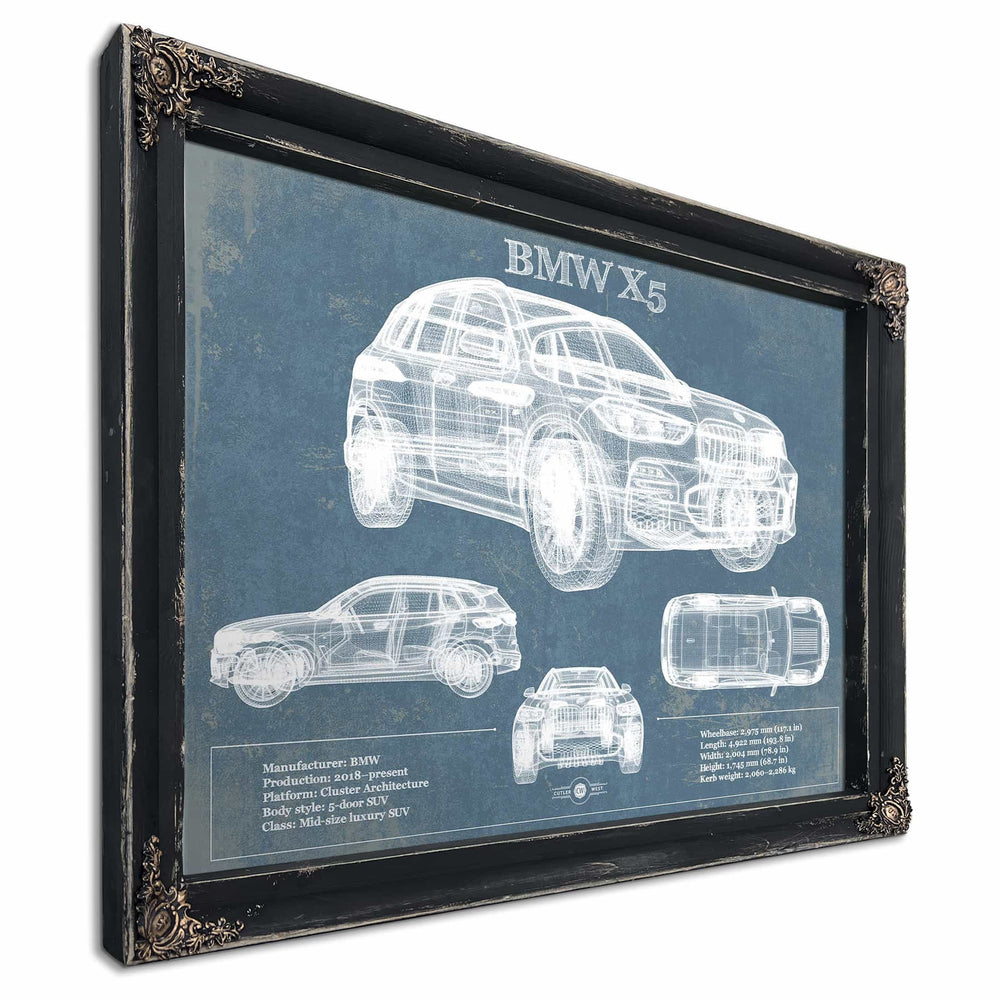 BMW X5 Vintage Blueprint Auto Print