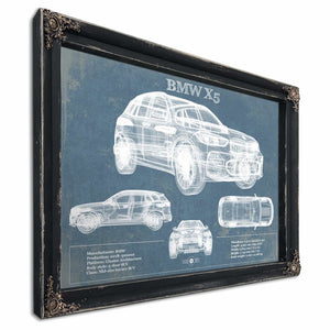 BMW X5 Vintage Blueprint Auto Print