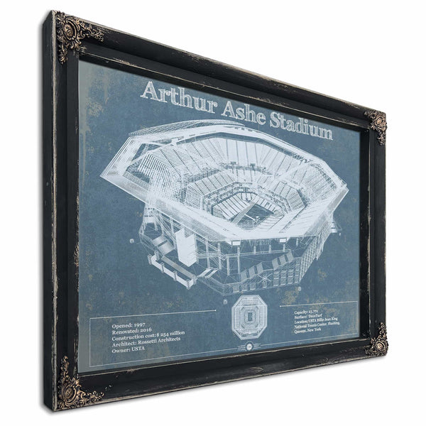 Vintage Arthur Ashe US Open Tennis Blueprint Art
