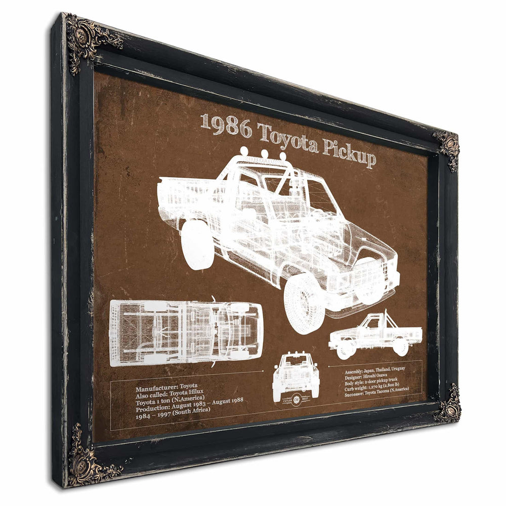 1986 Toyota Hilux Pickup Vintage Blueprint Auto Print