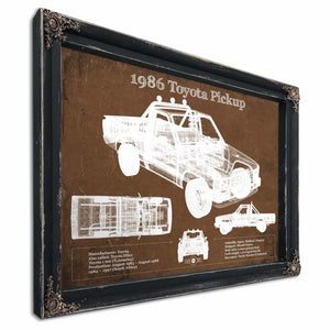 1986 Toyota Hilux Pickup Vintage Blueprint Auto Print
