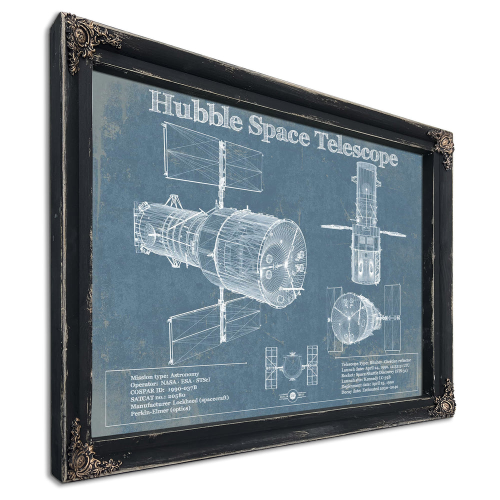 Hubble Telescope Blueprint Wall Art