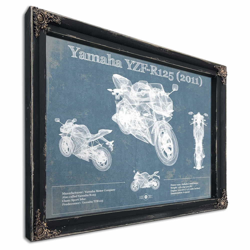 Yamaha SR125 Blueprint Motorcycle Patent Print