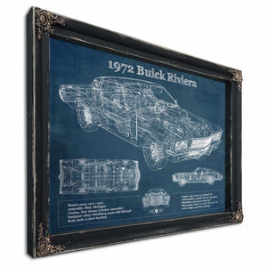 1972 Buick Riviera Boattail Vintage Blueprint Auto Print