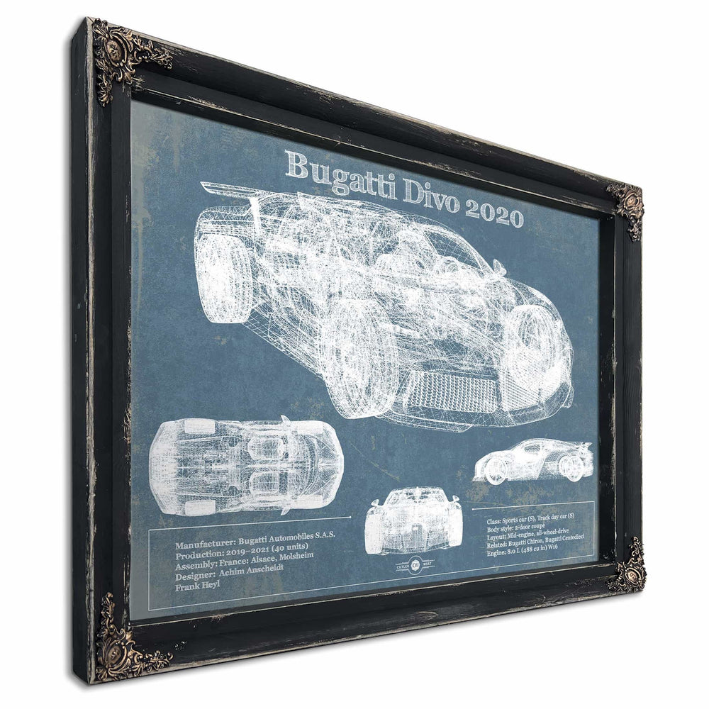 Bugatti Divo 2020 Vintage Sports Car Print