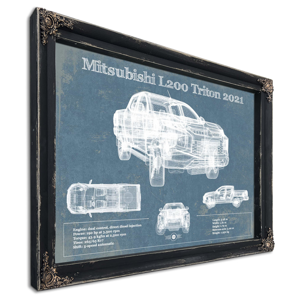 Mitsubishi L200 Triton 2021 Vintage Blueprint Auto Print