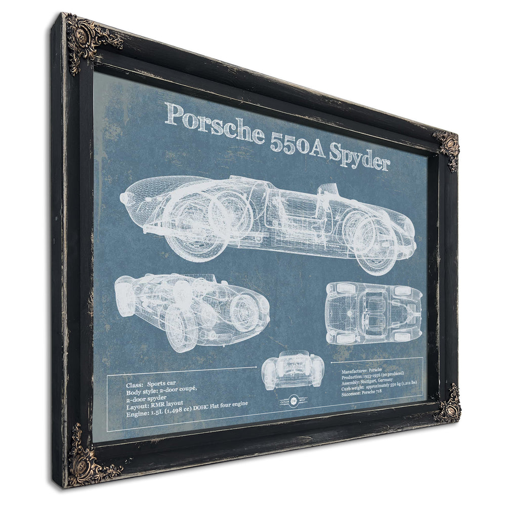 Porsche 550A Spyder Blueprint Vintage Auto Print