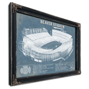 Penn State Nittany Lions - Beaver Stadium Vintage Blueprint Wall Art