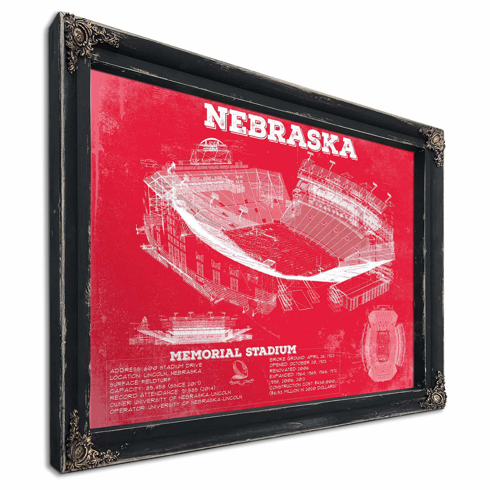 Nebraska Cornhuskers - Vintage Memorial Stadium (Lincoln) Art Print