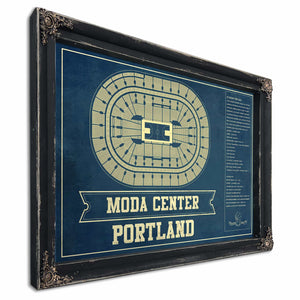 Portland Trail Blazers Moda Center Vintage Basketball Blueprint NBA Print