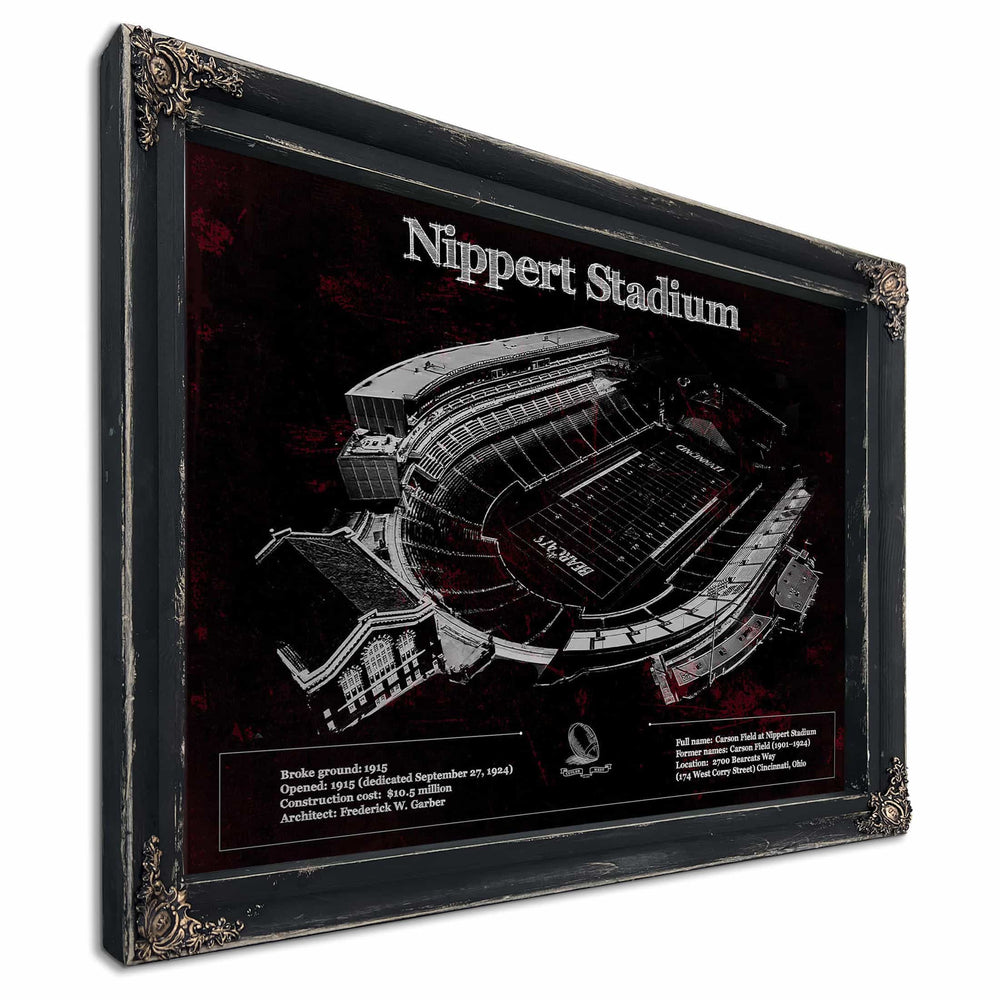 Cincinnati Bearcats - Vintage Nippert Stadium Team Color Art Print