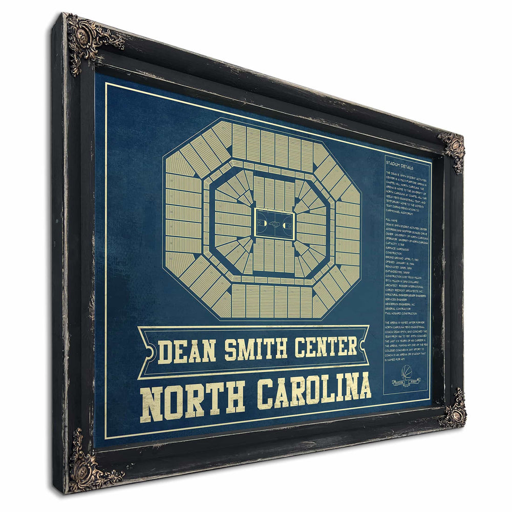 Dean E. Smith Center North Carolina Tar Heels NCAA College Basketball Blueprint Art