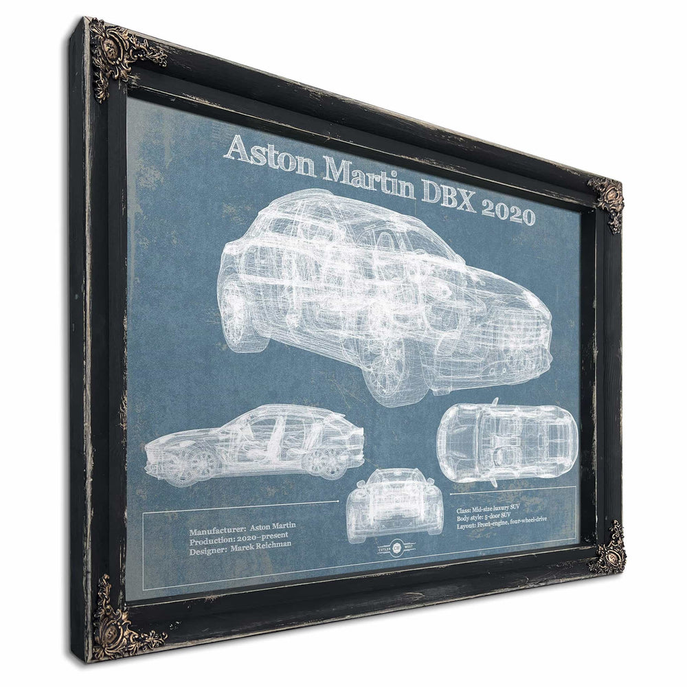 Aston Martin DBX 2020 Blueprint Vintage Auto Print