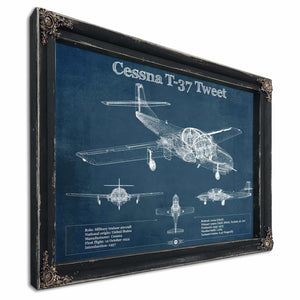 Cessna T-37 Tweet Trainer Aircraft Original Blueprint Art