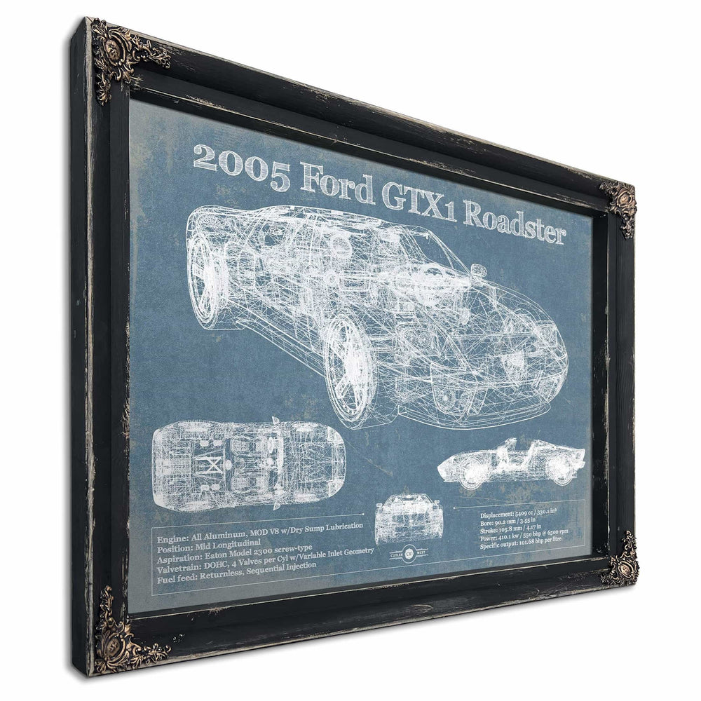 2005 Ford GTX1 Roadster Vintage Blueprint Auto Print