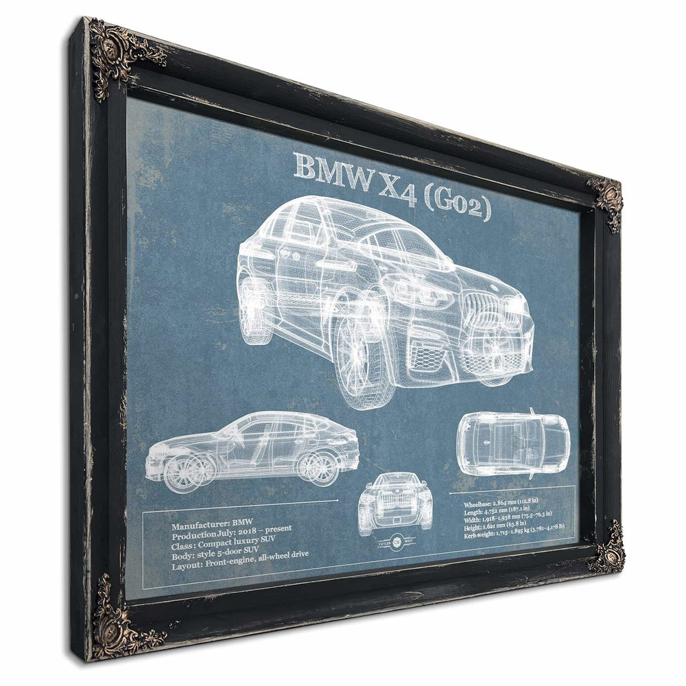 BMW X4 (G02) Vintage Blueprint Auto Print