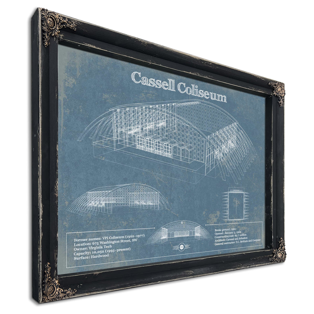 Cassell Coliseum Stadium Blueprint Vintage Print