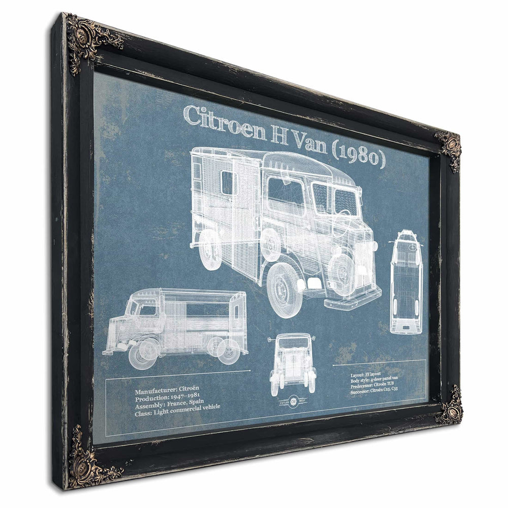 Citroen H Van (1980) Car Blueprint Vintage Auto Print