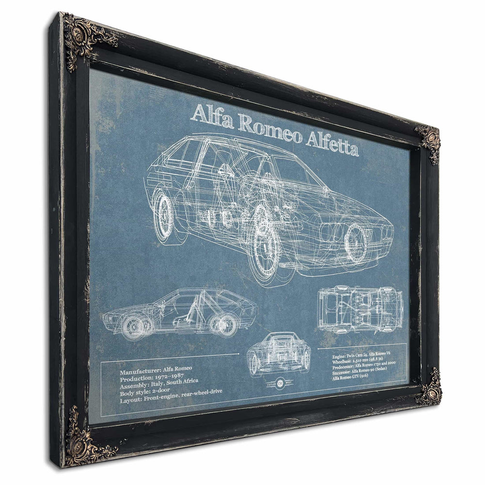 Alfa Romeo Alfetta Bel Bel Air Sport Coupé Blueprint Vintage Auto Print
