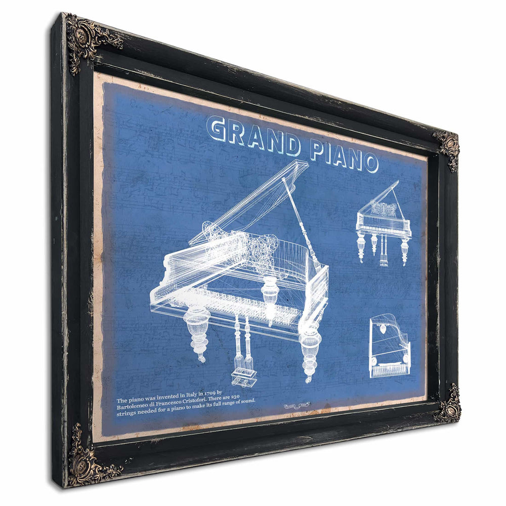 Grand Piano Musical Instrument Original Blueprint Art