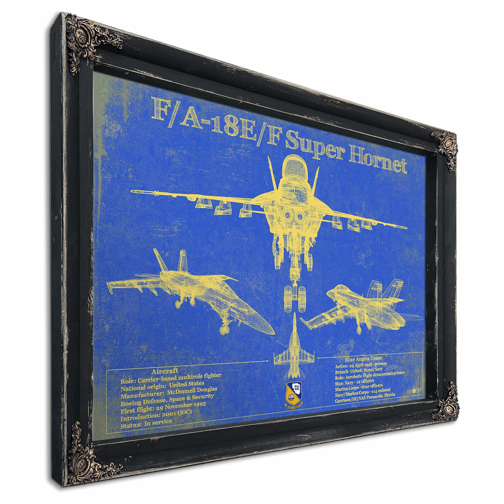 F/A-18F Super Hornet Patent Blueprint Original Military Wall Art