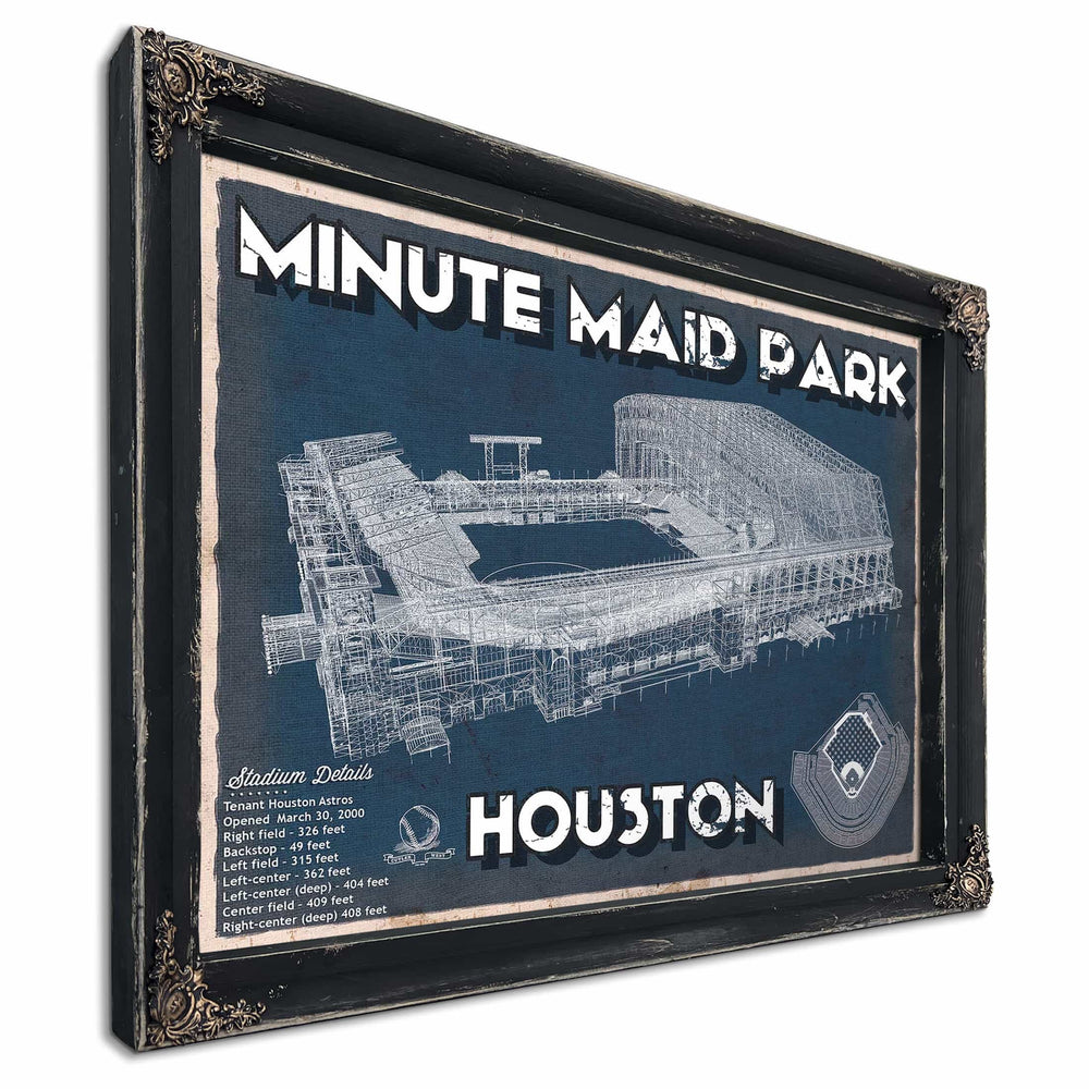 Houston Astros Minute Maid Park Team Color Vintage Baseball Fan Print
