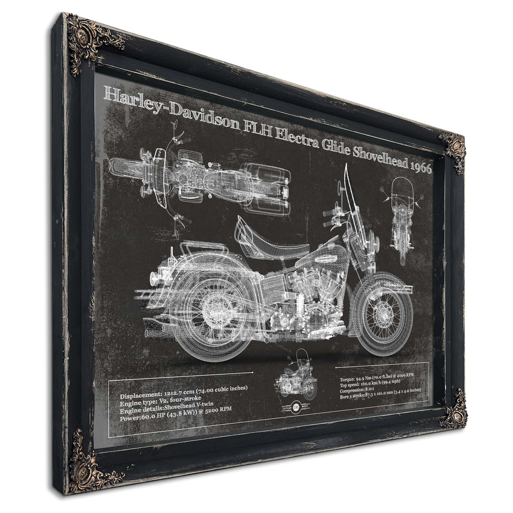 Harley-Davidson FLH Electra Glide Shovelhead 1966 Motorcycle Patent Print