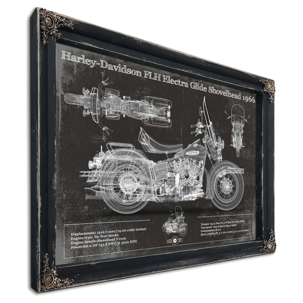 Harley-Davidson FLH Electra Glide Shovelhead 1966 Motorcycle Patent Print