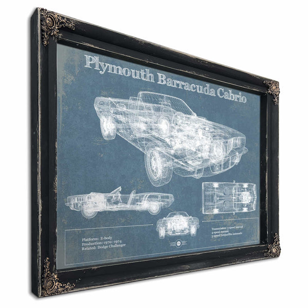 Plymouth Barracuda Cabrio Blueprint Vintage Auto Print