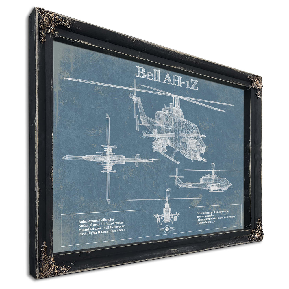 Bell AH-1 SeaCobra/Super Cobra Vintage Original Blueprint Military Print